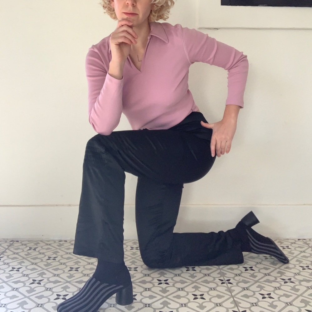 Black silk Equestrian riding pants